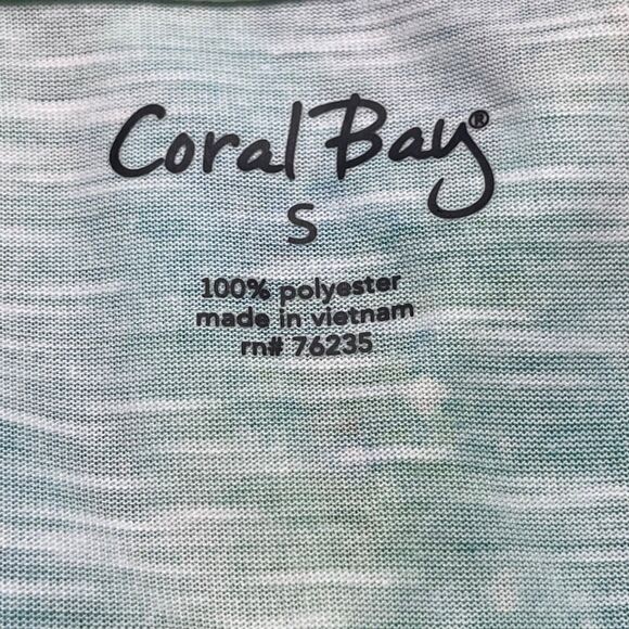 Coral Bay Tee Womens Small Colorful Turtle Fish Rhinestones 3/4 Sleeves - Picture 10 of 14